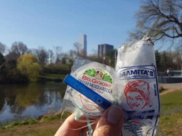 plogging and walking in central park